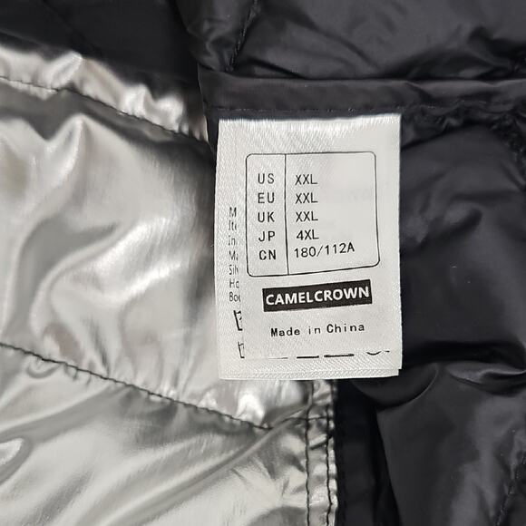 Camelcrown Women's Black Full Zip Hooded Down Puffer Jacket w/Glass Case Size 2X - Picture 11 of 12